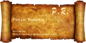 Petik Rebeka névjegykártya